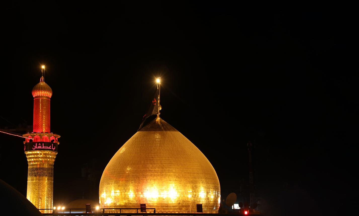 Pilgrims at the shrine of Hazrat Abbas