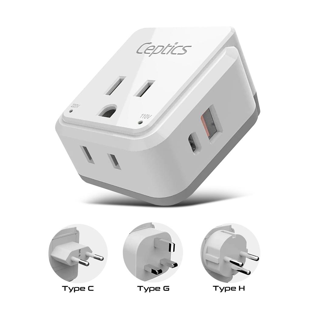 Travel adapter and organized cables